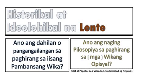 Ang Neokolonyalismo sa Filipino, Ang Pambansang Wika.